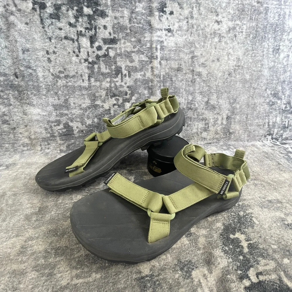 Merrell Mens 11 Adjustable Sport Strap Sandals Olive Green Nylon Hiking Outdoor